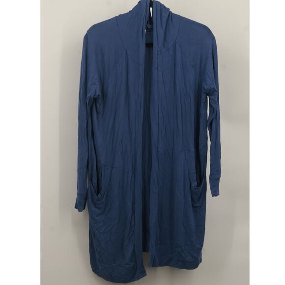 Lyss Loo Womens Open Front Cardigan Sweater Long Sleeve Size M Slate Blue EUC - Picture 1 of 5